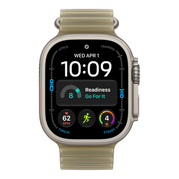 Apple Watch Ultra 4 (2026), 49 мм, природный титан, "океаническая петля" цвета "Ламинария"