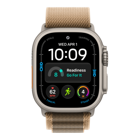 Apple Watch Ultra 4 (2026), 49 мм, природный титан, "альпийская петля" песочного цвета