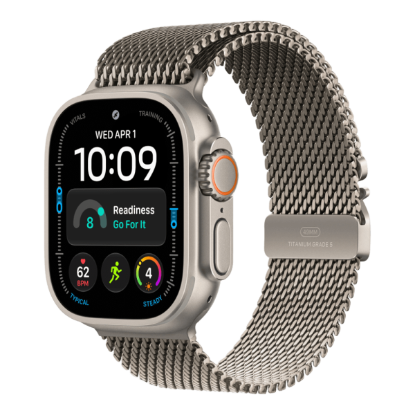 Apple Watch Ultra 4 (2026), 49 мм, природный титан, "миланская петля"