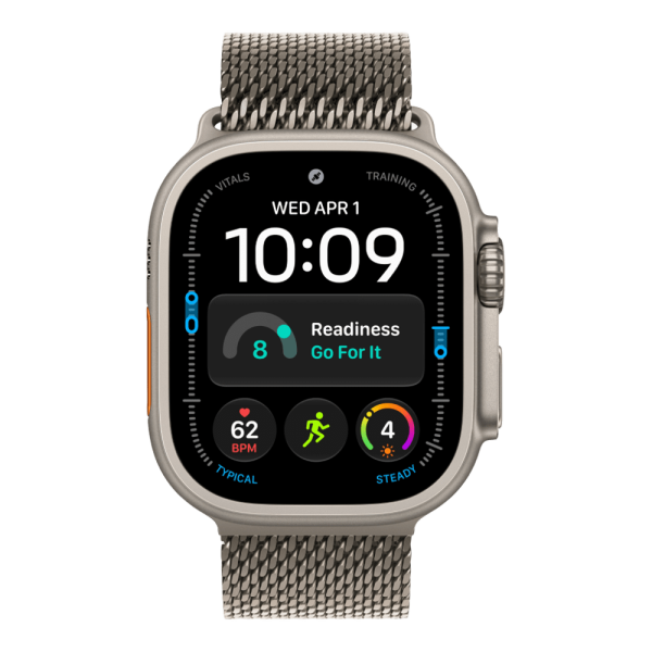 Apple Watch Ultra 4 (2026), 49 мм, природный титан, "миланская петля"