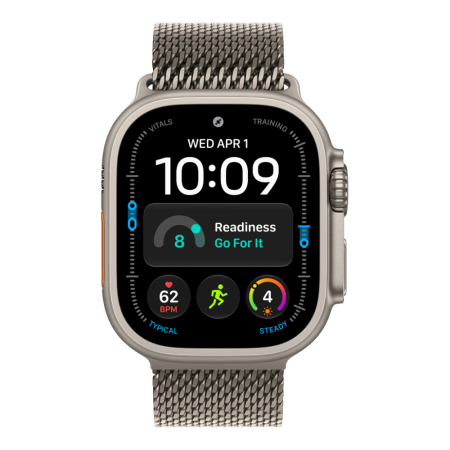 Apple Watch Ultra 4 (2026), 49 мм, природный титан, "миланская петля"
