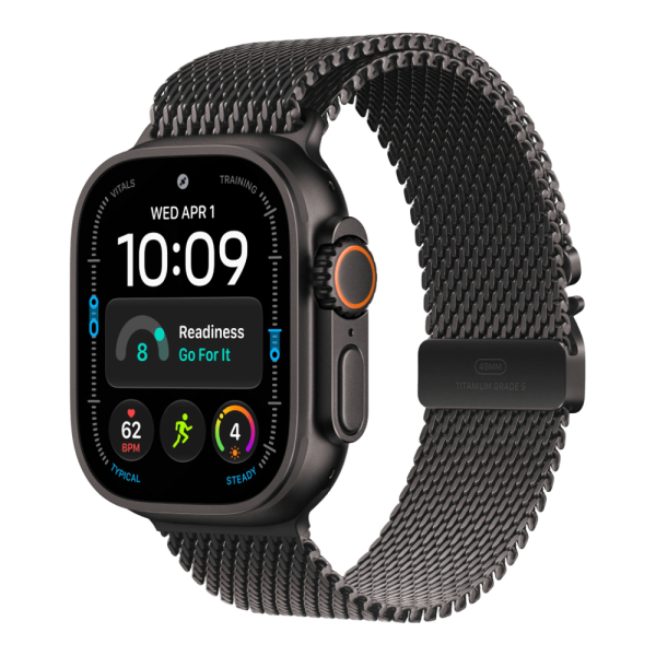 Apple Watch Ultra 4 (2026), 49 мм, черный титан, "миланская петля"