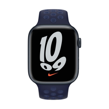 Спортивный ремешок Nike для Apple Watch 45мм. Цвет: "Ночной ультрамарин/мистический ультрамарин"