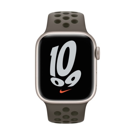 Спортивный ремешок Nike для Apple Watch 41мм, размер R. Цвет: "Серая олива/рабочий хаки"