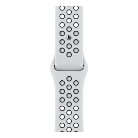 Спортивный ремешок Nike для Apple Watch 45мм. Цвет: "Чистая платина/чёрный"