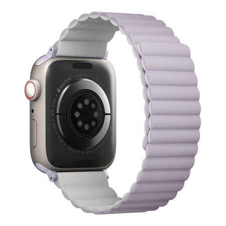 Ремешок силиконовый Uniq Revix reversible Magnetic для Apple Watch 38мм/40мм. Цвет: фиолетовый/белый
