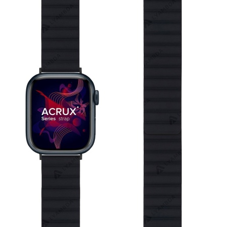 Ремешок силиконовый Lyambda Acrux для Apple Watch 38мм/40мм. Цвет: чёрный