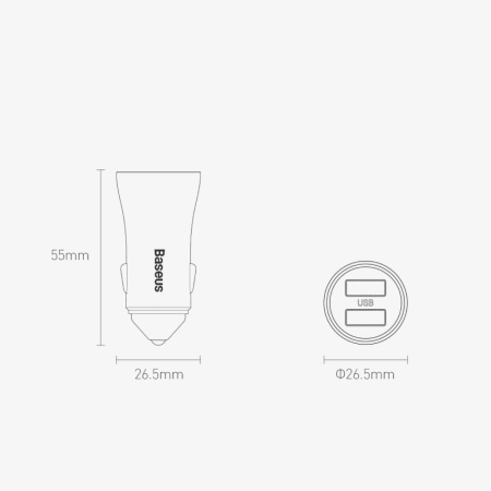 Автомобильное ЗУ Baseus Golden Contactor Pro Dual Fast Car Charger, 40Вт. Цвет:синий