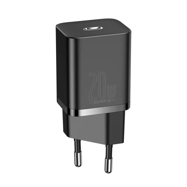 Адаптер питания Baseus Super Si Quick Charger 1C 20 Вт + кабель Type-C - Lightning 1м. Цвет: чёрный
