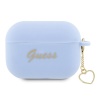 Чехол Guess Silicone Script logo with Heart charm для AirPods Pro 2. Цвет: синий