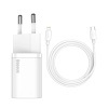 Адаптер питания Baseus Super Si Quick Charger 1C 20 Вт + кабель Type-C - Lightning 1м. Цвет: белый