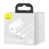 Адаптер питания Baseus Super Si Quick Charger 1C 20 Вт + кабель Type-C - Lightning 1м. Цвет: белый