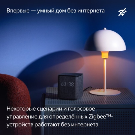 Умная колонка Яндекс Станция Миди с Алисой, с Zigbee. Цвет: черный
