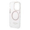 Чехол Guess PC/TPU Metal outline Hard MagSafe для iPhone 15 Pro Max. Цвет: прозрачный/золотой