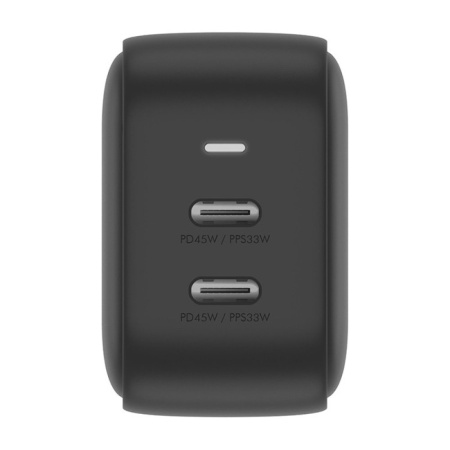 Адаптер питания EnergEA Travelite Gan45 2USB-C, PD/PPS, 45W. Цвет: чёрный