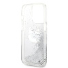 Чехол Lagerfeld Liquid Glitter NFT Choupette head Hard для iPhone 15 Pro. Цвет: серебристый