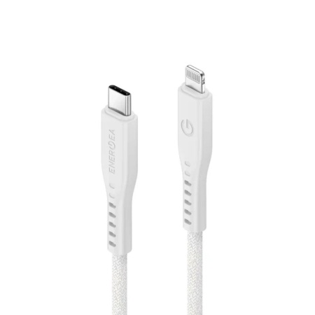 Кабель EnergEA FLOW USB-C - Lightning MFI, PD 60Вт, 3А, 1.5м. Цвет: белый