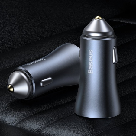Автомобильное ЗУ Baseus Golden Contactor Pro Dual Quick Car Charger, 40Вт. Цвет: синий