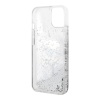 Чехол Lagerfeld Liquid Glitter NFT Karl head Hard для iPhone 15 Pro. Цвет: серебристый