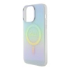 Чехол Guess PC/TPU Script printed logo Hard MagSafe для iPhone 15 Pro Max. Цвет: радужный бирюзовый