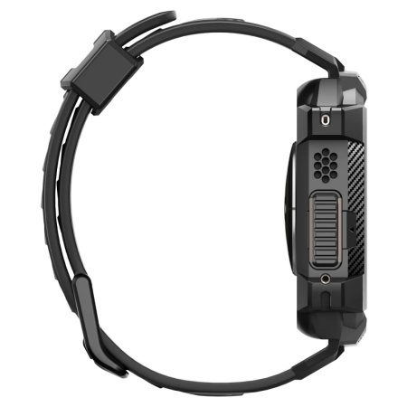 Ремешок и защитный чехол SPIGEN RUGGED ARMOR PRO для Apple Watch 49мм. Цвет: черный