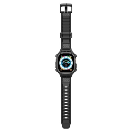 Ремешок и защитный чехол SPIGEN RUGGED ARMOR PRO для Apple Watch 49мм. Цвет: черный